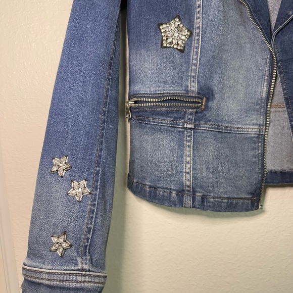 INC International Concepts Denim Star Embellished Jacket - Picture 4 of 12